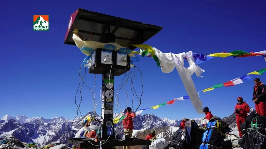 Charging station in everest three pass trek