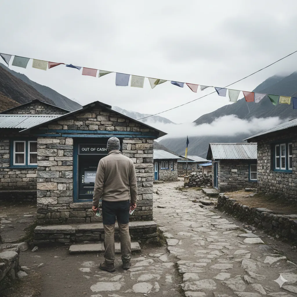 Problemas de cajeros automáticos en Namche Bazaar, Región del Everest