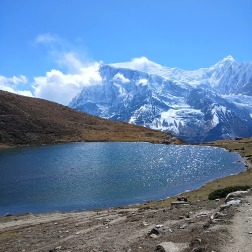 Ice lake manang nepal